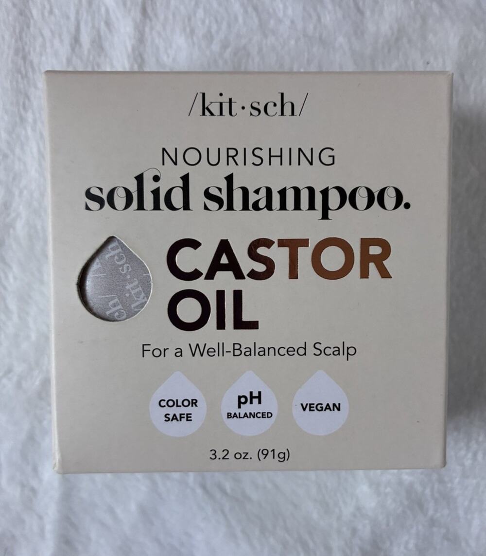 Kitsch Castor Oil Solid Shampoo Bar Vegan Color Safe pH Balanced 3.2 oz